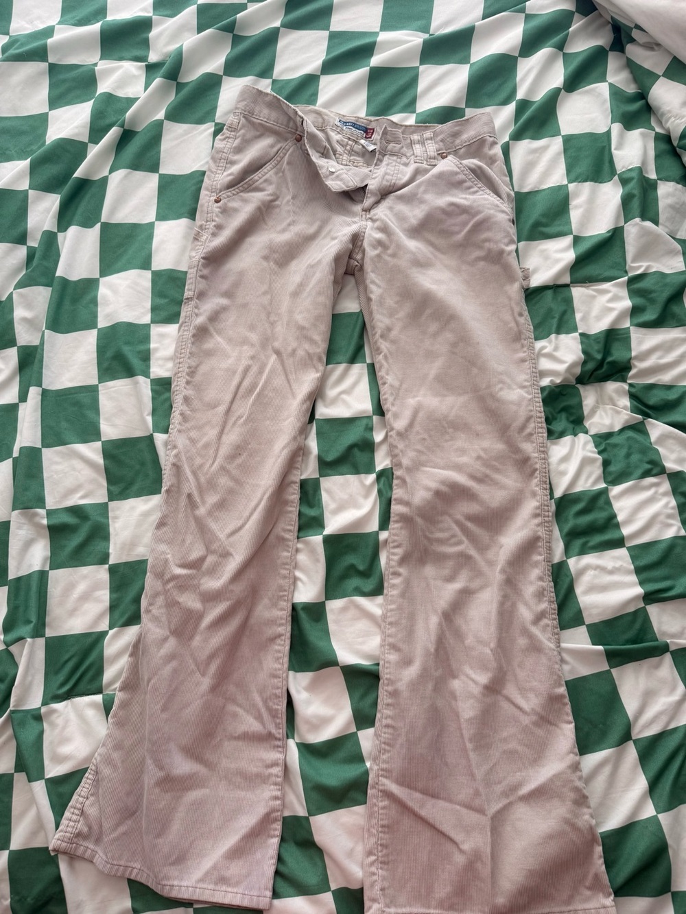 Vintage Ultra Low Waist Women’s Light Taupe Flare Jeans